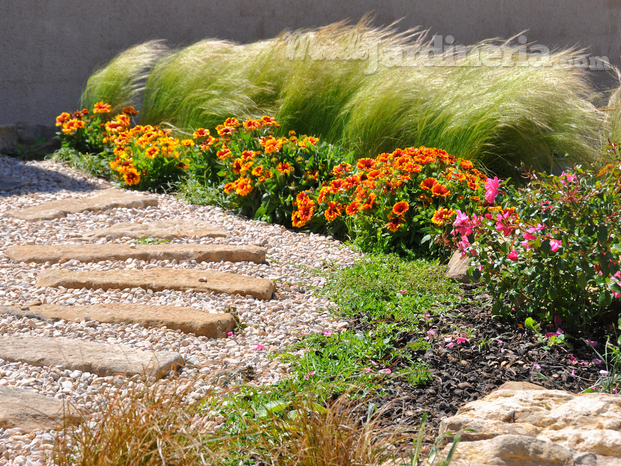 Camino de piedra en jardín