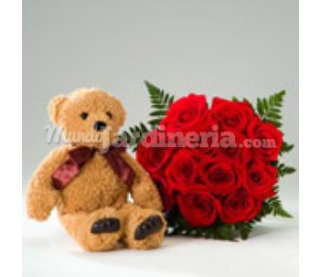 Bouquet De Rosas Con Peluche (18 Rosas)